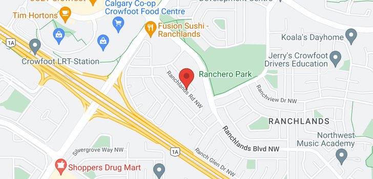 map of 1404 RANCHLANDS RD NW